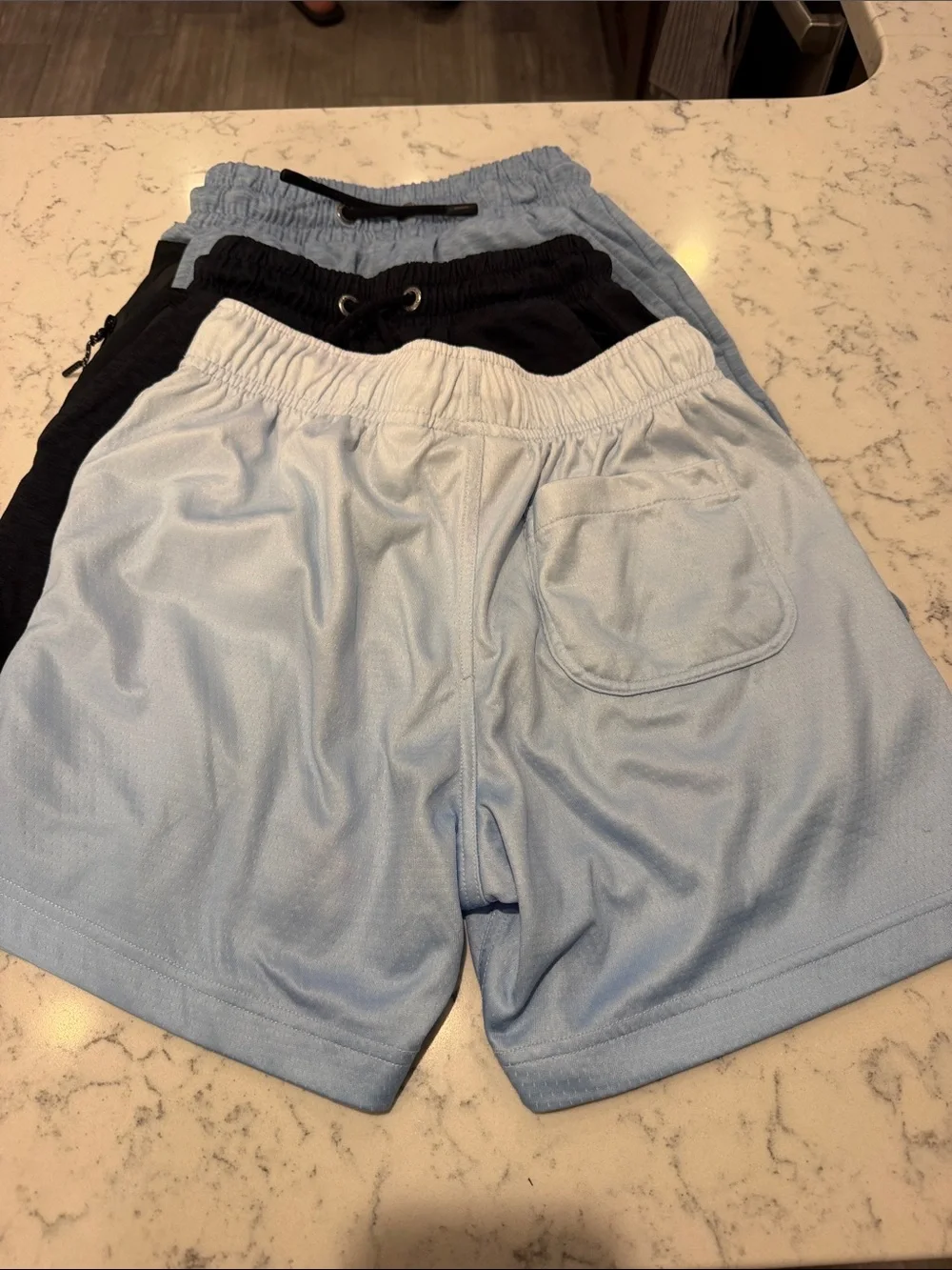 Kids GOAT USA Athletic Shorts with Drawstring, 3 Pair, Sz M
